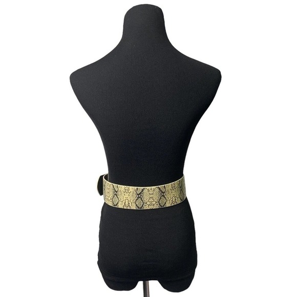 Geometric Buckle Vegan Snakeskin Y2K Fashion Waist Belt Womens Size 4 - Picture 5 of 16